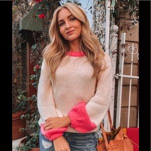 Lovers and Friends Two Tone Pink Sweater